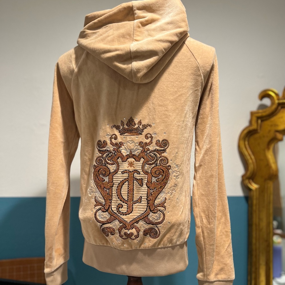 ✨RARE 90s/y2k Juicy Couture Velour Hoodie – Bedazzled Retro Baddie 💎✨